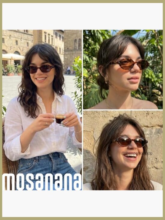 Retro Oval Sunglasses Small Trendy UV400 Protection Plastic Frames main image 5